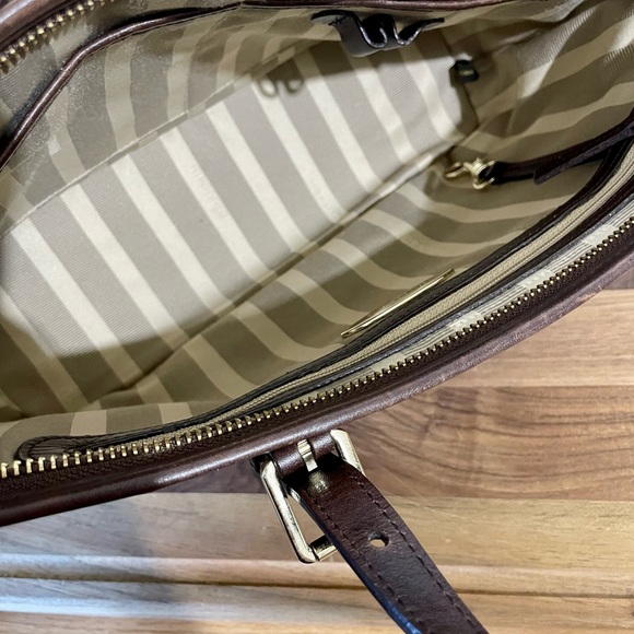 Brahmin Mini Asher Balsa Textured Leather Tote Crossbody Satchel Bag Brown Purse - Picture 5 of 15